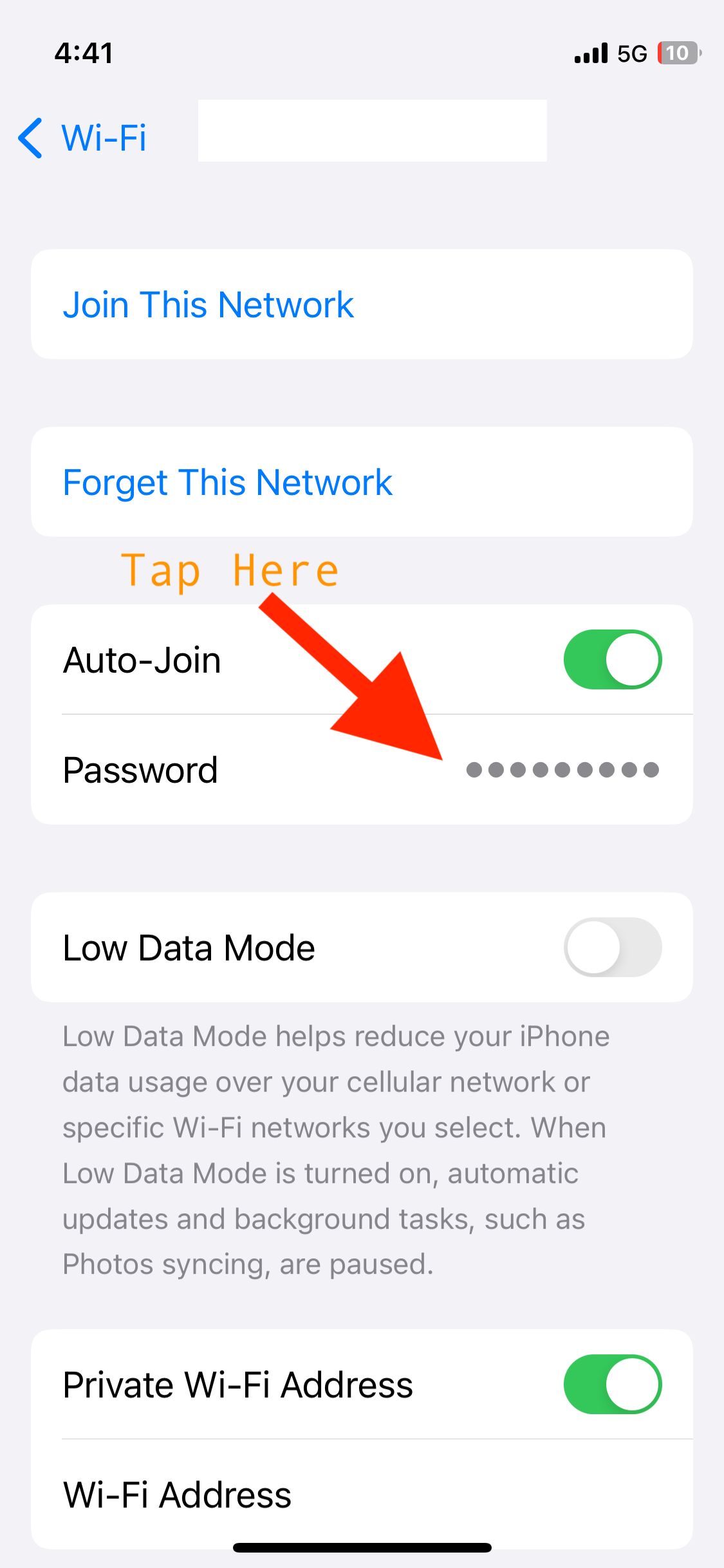 How to view the iPhone Wi-Fi Password